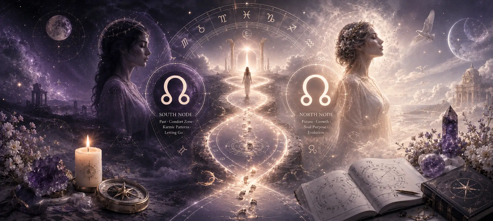 Lunar Karmic Nodes in the natal chart